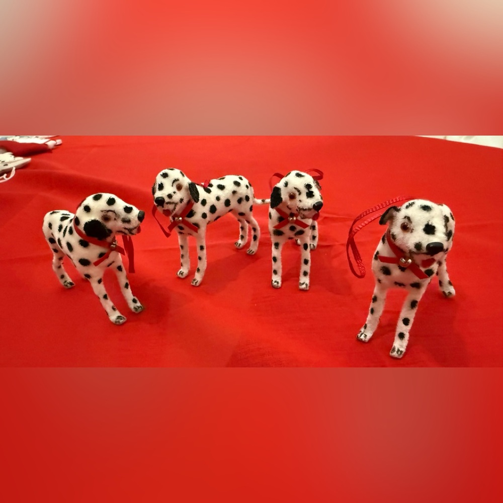 Set of 4 Vintage Wagner Handwork Dalmatian German Ornaments (NWT)